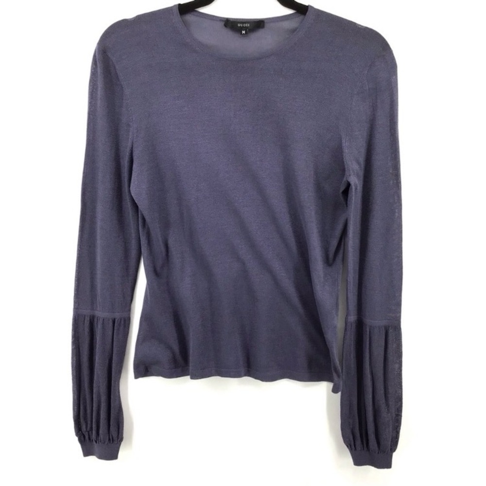 Gucci Vintage 90s Silk Long Sleeve Blouse Size Medium